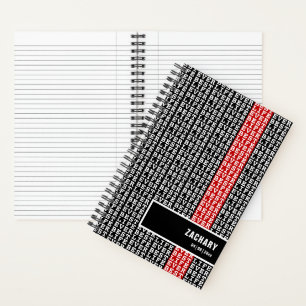 Carnet Meilleure vie personnalisée Jamais Noir Blanc Roug