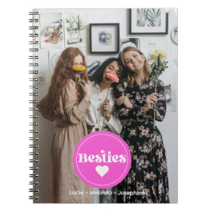 Carnet Meilleures amies anniversaire cœur rose typo Photo