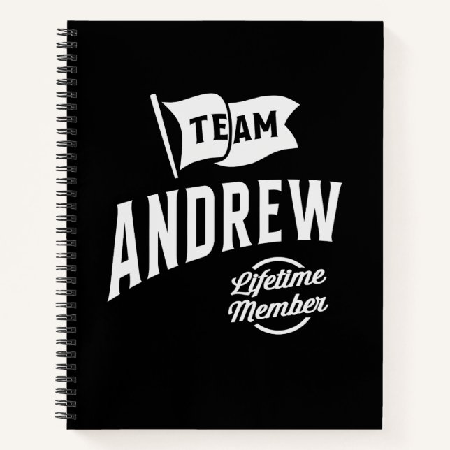 Carnet Membre de l'équipe Andrew Lifetime (Devant)