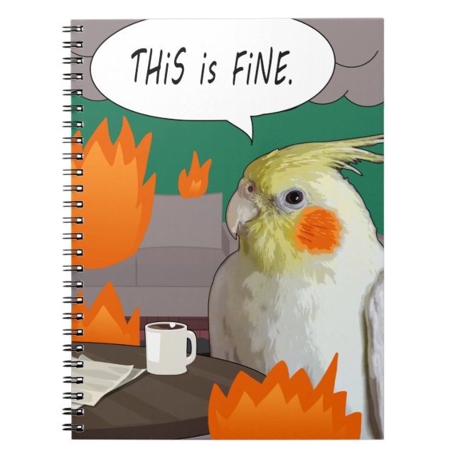 Carnet Mème Cockatiel Drôle C'Est Un Chaos Fou Pour Les M (Devant)