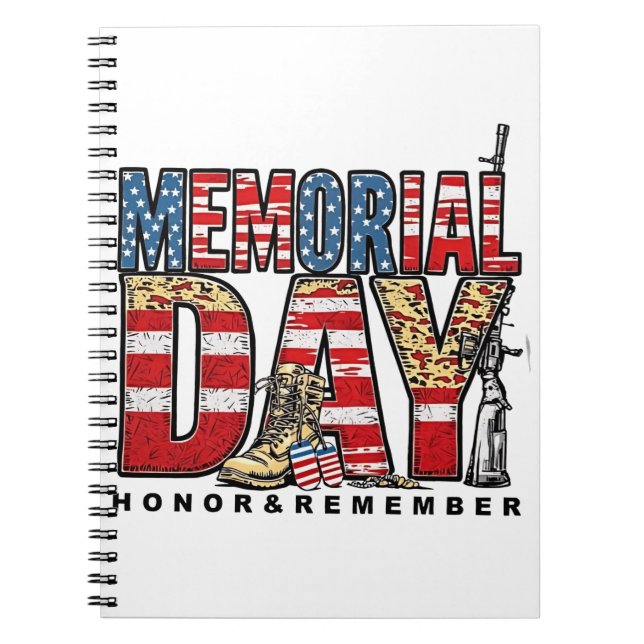 Carnet Mémorial Day Honor & Souvenez-vous du drapeau amér (Devant)