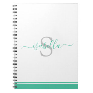 Carnet Mention Monogramme Élégante De Script Moderne