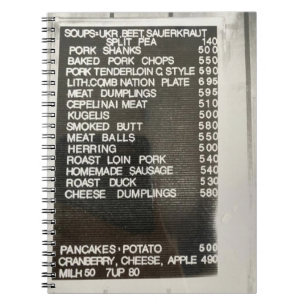 Carnet Menu alimentaire lituanien polonais Old School Rec