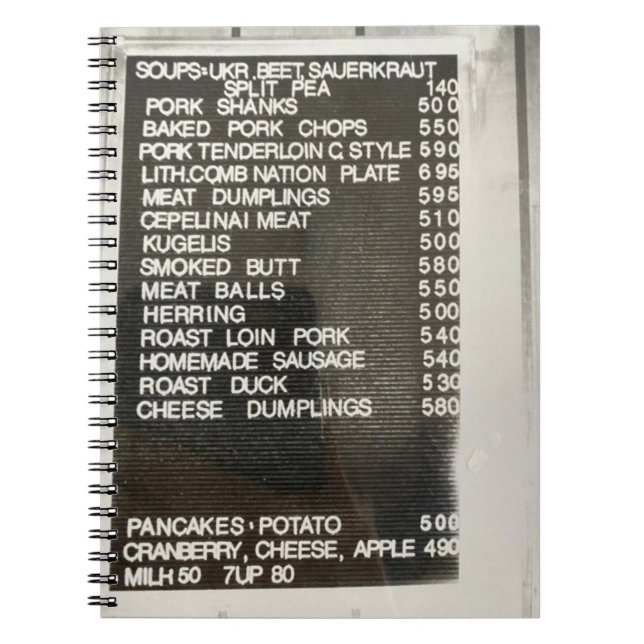 Carnet Menu alimentaire lituanien polonais Old School Rec (Devant)