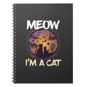 Carnet Meow Am Cat Halloween Night Witch Pumpkin_1