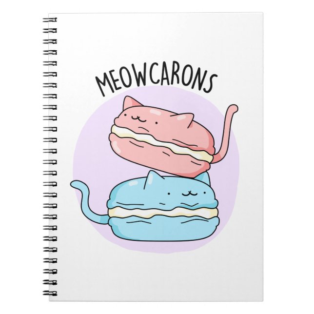 Carnet Meowcarons Macaron Drôle de Pun (Devant)