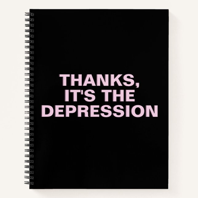 Carnet Merci C'est le Slogan Sarcastique rose de la dépre (Devant)