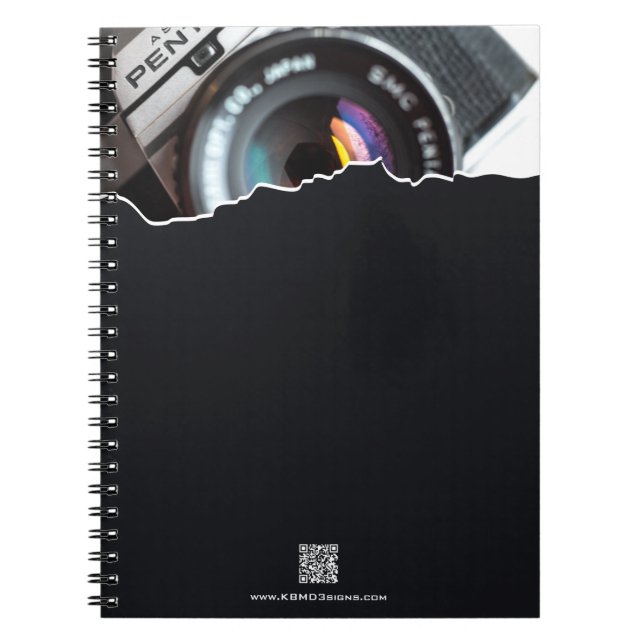 Carnet Merci promotionnel ! Photographe cadeau noir (Devant)