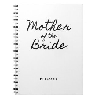 Carnet Mère de la mariée calligraphie décontractée noire