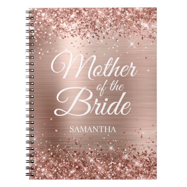 Carnet Mère de la mariée Glittery Rose Gold Foil (Devant)