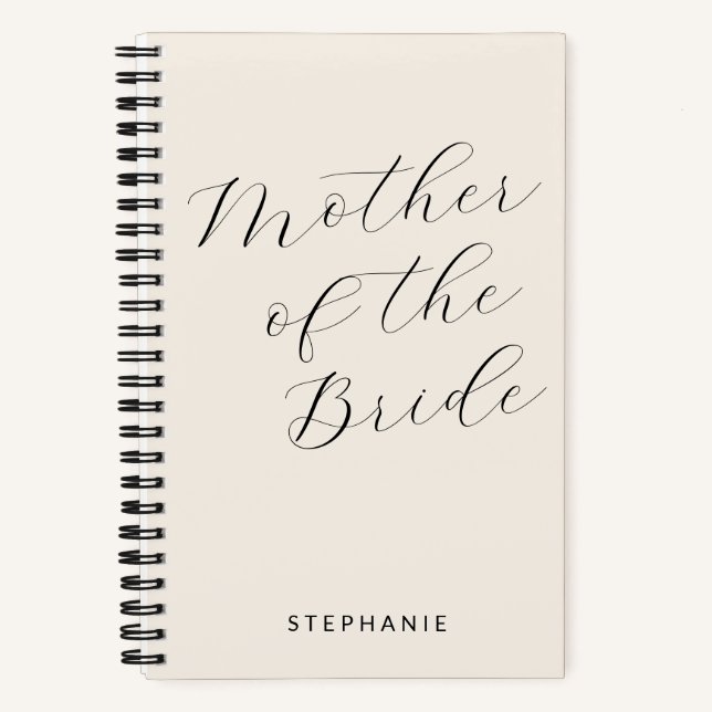 Carnet Mère de la mariée Minimaliste Personnalisé ivoire (Recto)