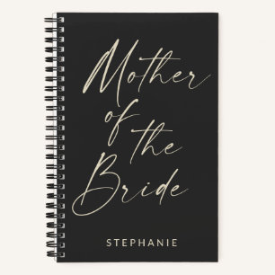 Carnet Mère de la mariée Minimaliste Personnalisé Noir