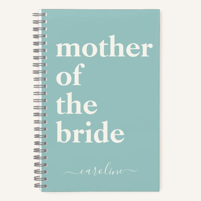 Carnet Mère de la mariée Moderne Custom Eggshell Bleu (Recto)