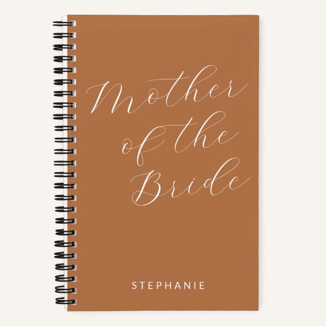 Carnet Mère de la mariée Personnalisée Terracotta (Recto)
