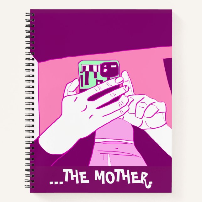 Carnet Mère Mains mobiles Magenta Mint Blanc (Devant)
