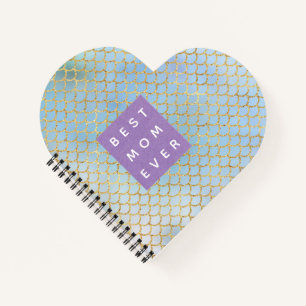 Carnet Mère Meilleure sirène jamais écailles bleu parties