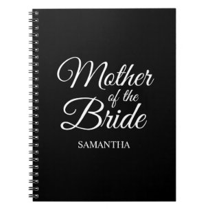 Carnet Mère personnalisée de la mariée Noir et Blanc