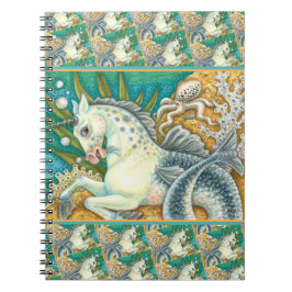 CARNET MERHORSE & OCTOPUS BLANC, CHEVAL UNICORN IMAGINAIR