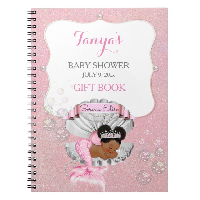 Carnet Mermaid African American Baby Pink Shell Pearls (Devant)
