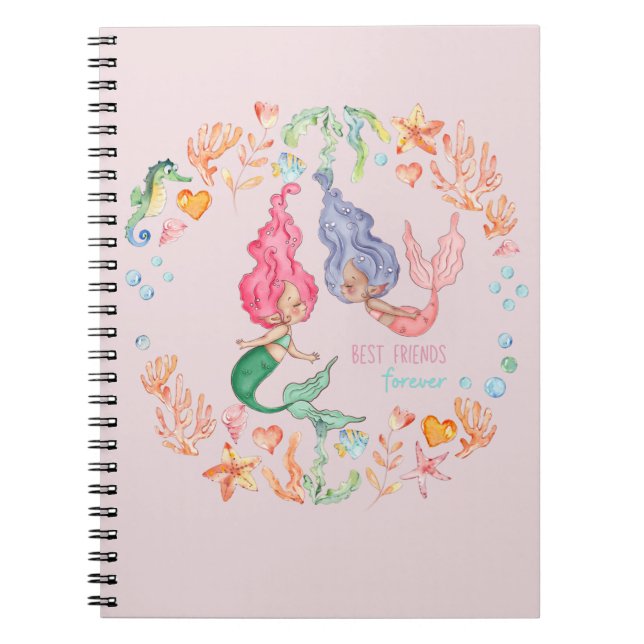 Carnet Mermaids Meilleurs amis pour toujours BFF personna (Devant)