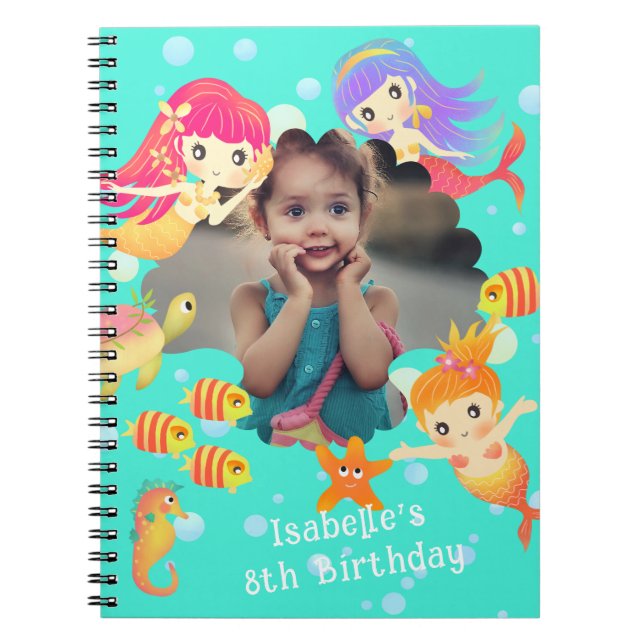 Carnet Mermaids Photo Aqua (Devant)