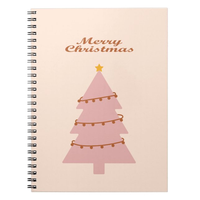 Carnet Merry christmas pink tree (Devant)