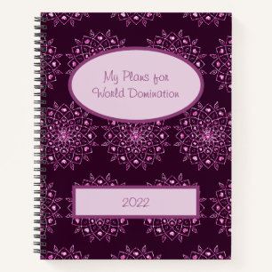 Carnet Mes plans pour la Domination Mondiale Mandala