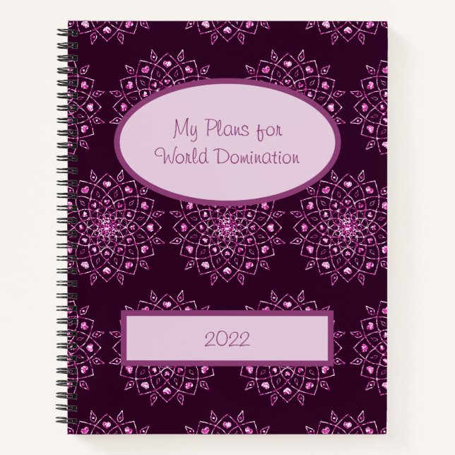 Carnet Mes plans pour la Domination Mondiale Mandala (Devant)
