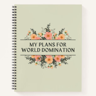 Carnet Mes Plans Pour Le Bloc-Notes World Domination