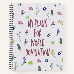 Carnet Mes Plans Pour Le Bloc-Notes World Domination