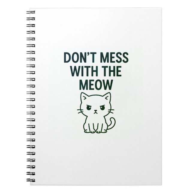Carnet Mess With the Meow – Sweet but Psycho Cat Notebook (Devant)