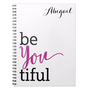 Carnet message inspiré beYOUtiful personnalisé