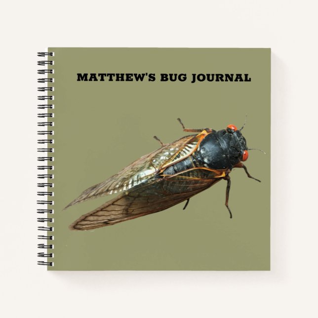 Carnet Message personnalisé de la photo d'insectes de boe (Devant)