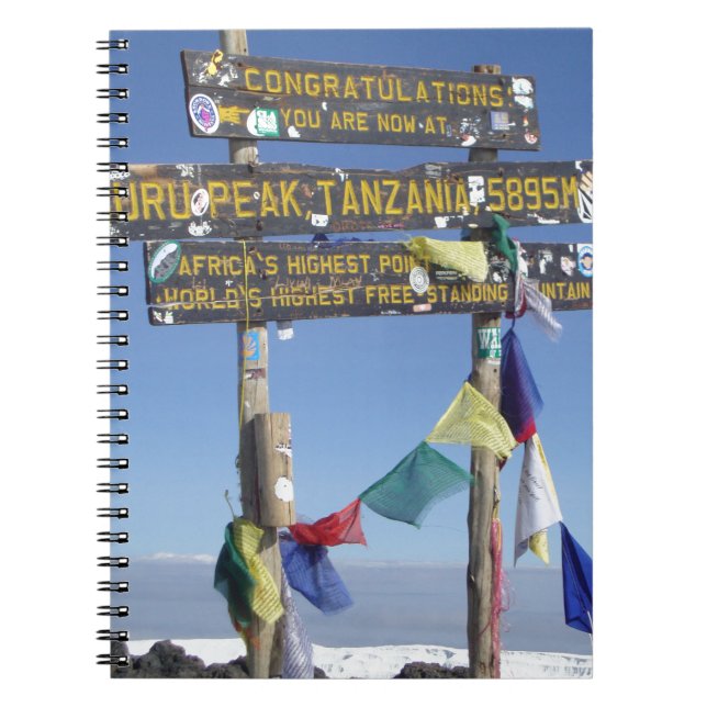 Carnet Message sur le Sommet du Kilimandjaro kenya (Devant)