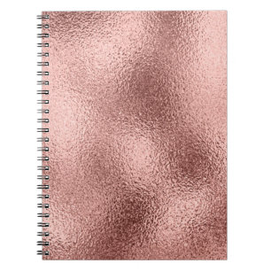 Carnet Métallique d'or rose : brillant Vintage.