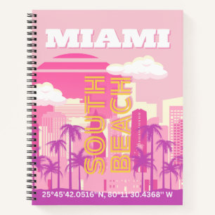 Carnet Miami Beach, Miami Travel Art, Preppy Room, Rose