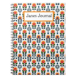 Carnet Mid Century Floral Scandi Folk Motif