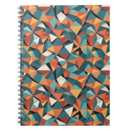 Carnet Mid-Century Geometric Teal & Orange Pattern