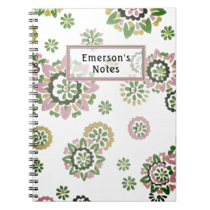 Carnet Mid Century Modern Dusty Rose Retro Green Mauve No