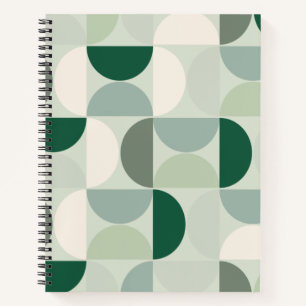 Carnet Mid Century Moderne Abstrait Motif Sage Green