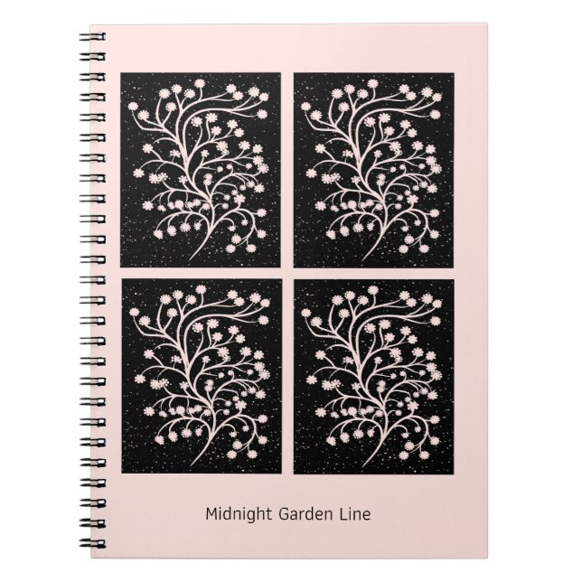 Carnet Midnight Garden Line Soft Pink (Devant)