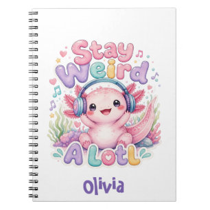 Carnet Mignon Axolotl Kawaii avec Monogramme
