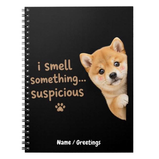 Carnet Mignon chiot Shiba Inu Citation drôle d'odeur Chie (Devant)