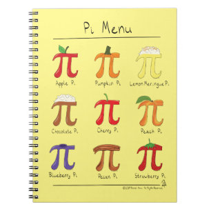 Carnet mignon de jour des maths pi de menu de pi