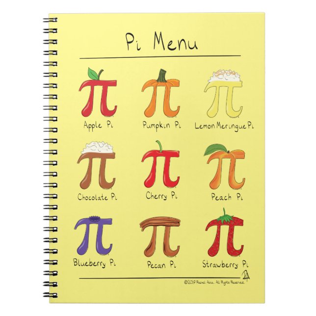 Carnet mignon de jour des maths pi de menu de pi (Devant)