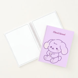 Carnet Mignon Kawaii Pastel Violet Chien Douillet Personn