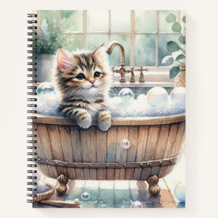 Carnet Mignon moment de bain pour un chaton pétillant