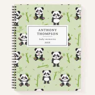Carnet Mignon motif d'animaux Kawaii ours panda bambou