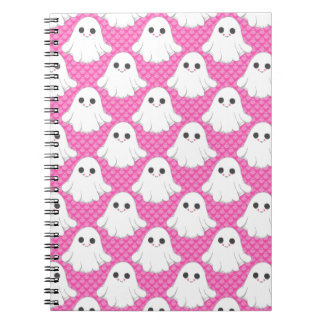 Carnet Mignon motif de fantôme rose Kawaii Halloween en s