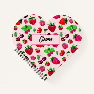 Carnet Mignon motif de fraise personnalisé pour enfants